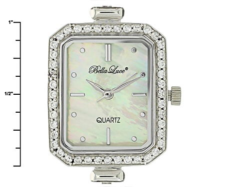Bella Luce ® Ladies Round And Oval Diamond Simulant 13.5 Ctw Sterling Silver Mop Dial Watch