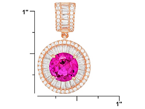 Bella Luce ® 7.11ctw Pink Sapphire & White Diamond Simulants Eterno ™ Rose Pendant W/ Chain
