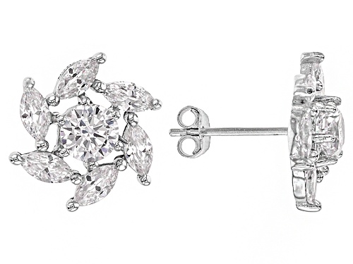 Bella Luce®12.71ctw Ruby, Emerald, & White Diamond Simulants Rhodium Over Silver Earrings