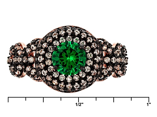 Bella Luce ® 2.64ctw Emerald And Champagne Diamond Simulants Eterno ™Rose Ring - Size 10