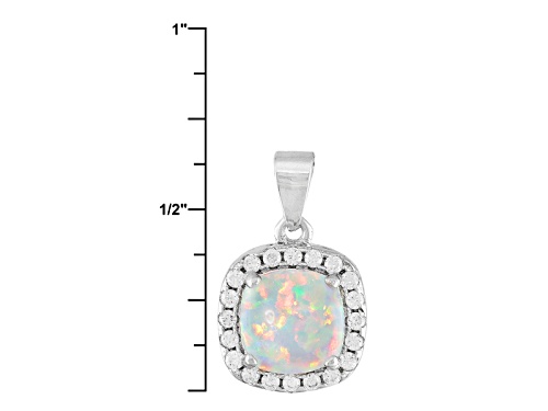 Bella Luce®1.58ctw Opal & White Diamond Simulants Rhodium Over Sterling Silver Jewelry Set