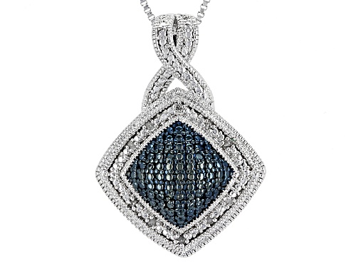 Emulous™ .25ctw Round Trtd Blue Velvet Diamond™ & White Diamond Rhodium Over Brass Jewelry Set