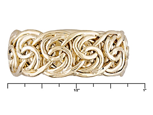 10k Yellow Gold Byzantine Link Band Ring - Size 7