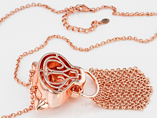 Timna Jewelry Collection™ .21ctw Round Vermelho Garnet(TM)  Copper Jaguar Tassel Necklace - Size 20