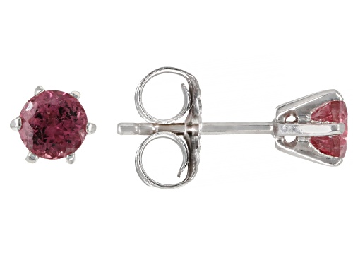 .90ctw Round Pink Tourmaline With .65ctw Multi-Tourmaline Jacket Rhodium Over Silver Earrings