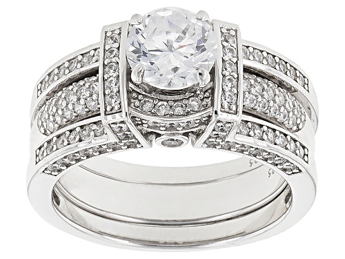Charles Winston For Bella Luce ® 4.96ctw Rhodium Over Silver Ring With Guard - Size 11