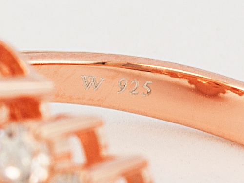 Charles Winston For Bella Luce ® Champagne & White Diamond Simulant 18k Rose Gold Over Silver Ring - Size 10