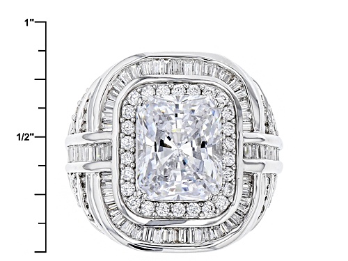 Charles Winston For Bella Luce® 10.85ctw White Diamond Simulant Rhodium Over Sterling Silver Ring - Size 6