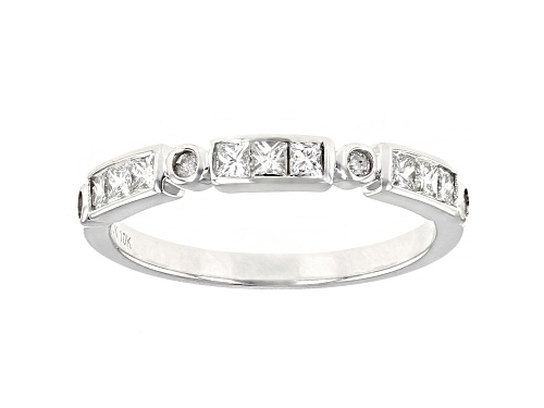 1.78ctw Princess Cut & Round White Diamond 10K Gold Ring With Two Matching Bands - Size 7