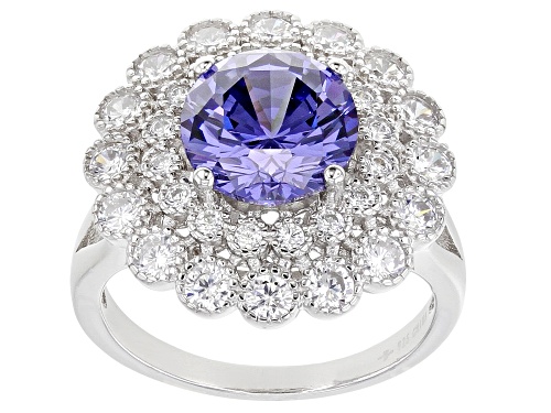 Bella Luce® 10.45ctw Esotica™ Tanzanite & White Diamond Simulants Rhodium Over Silver Jewelry Set