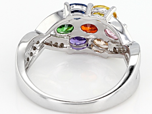 Bella Luce ® 3.31CTW Multicolor Gemstone Simulants Rhodium Over Silver Pendant With Chain & Ring