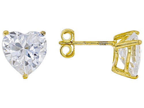 Bella Luce ® 30.00ctw Round, Oval, Square, Heart & Pear 14k Yellow Gold Over Silver Earring Set