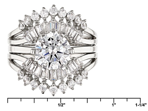 Bella Luce ® 5.80ctw Rhodium Over Sterling Silver Ring With Guard - Size 12