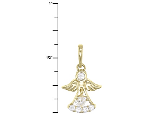 Bella Luce ® .23ctw 10k Yellow Gold Angel Pendant With Chain