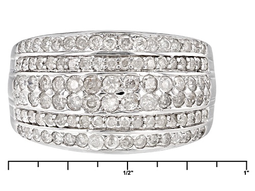 1.50ctw Round White Diamond Rhodium Over Sterling Silver Ring - Size 7