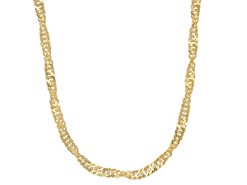 18K Yellow Gold Over Sterling Silver Multi-Link Chain Necklace Set  20, 24, & 28 Inch