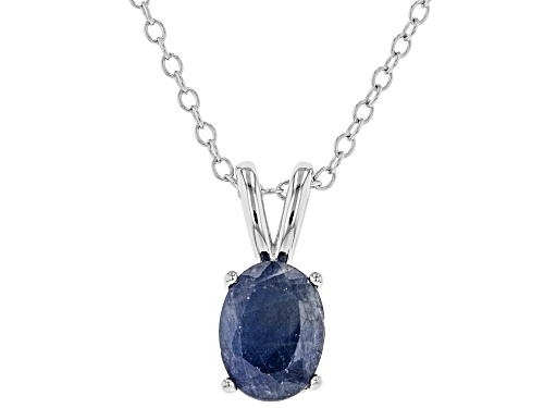 6.00CTW OVAL INDIAN BLUE SAPPHIRE RHODIUM OVER STERLING SILVER RING, PENDANT, CHAIN , EARRINGS SET