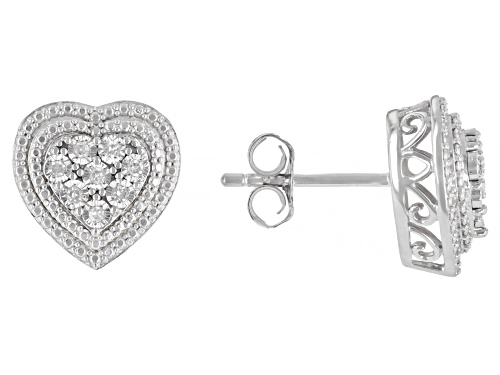 0.23ctw Round White Diamond Rhodium Over Sterling Silver Set Of 3 Pairs Of Earrings