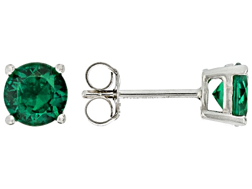 Bella Luce® 4.89ctw Emerald and White Diamond Simulants Rhodium Over Silver Necklace and Stud Set