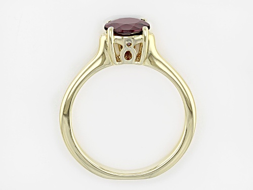 1.39ct Round Grape Color Garnet 10k Yellow Gold Solitaire Ring - Size 8