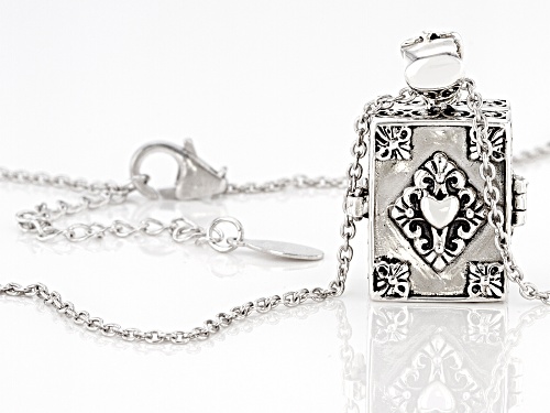 .10ct Vermelho Garnet™Cultured Freshwater Pearl,  Multi Gem Rhodium Over Silver Prayer Box Pendant
