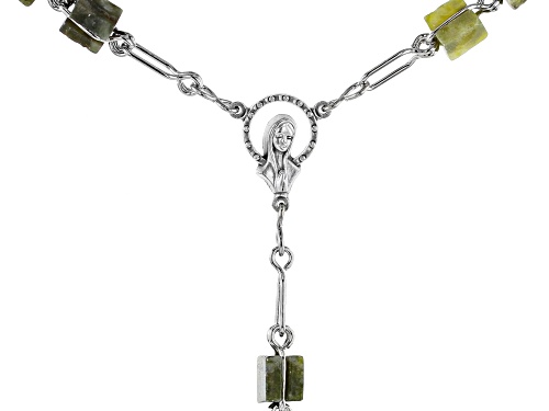 Artisan Collection of Ireland™ Square Connemara Marble Silver-Tone Over Brass Rosary