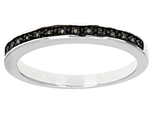 1.40ctw Chrome Diopside, .09ctw Green & .02ctw White Diamond Accents Rhodium Over Silver 3-Ring Set - Size 6