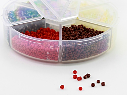 Seed Bead Set in Assorted Sizes and Colors in Storage Case