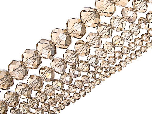 Crystal Glass Faceted Rondelle Bead Strand Set of 20 in Classic Colorway appx 15-16