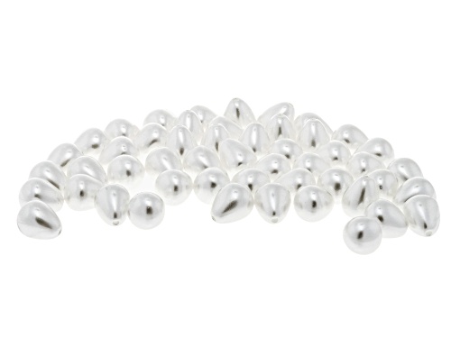 Resin Pearl Simulant Half Drilled Teardrop Shape Loose Beads in 4 Sizes 200 Pieces Total