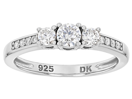 MOISSANITE FIRE® 1.53CTW DEW PLATINEVE® AND 14K YELLOW AND ROSE GOLD OVER SILVER SET OF 3 RINGS - Size 6