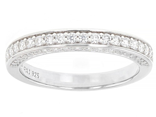 MOISSANITE FIRE® 3.62CTW DEW PRINCESS CUT AND ROUND BRILLIANT PLATINEVE® RING AND BAND - Size 9