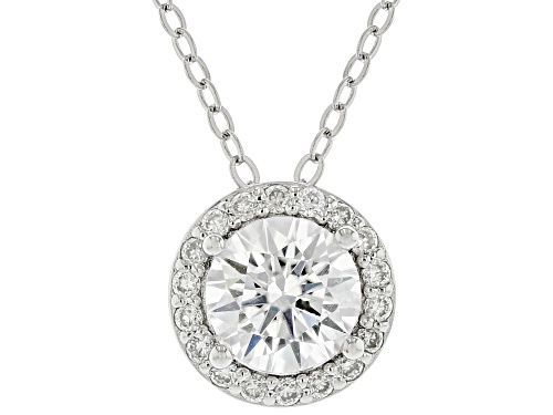 MOISSANITE FIRE® 3.10CTW DEW ROUND  PLATINEVE® EARRINGS WITH PENDANT AND CHAIN SET