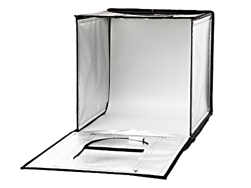 Portable Photography Studio Tent with LED Lights, 4 Backdrops, and Power Adapter with Storage Case