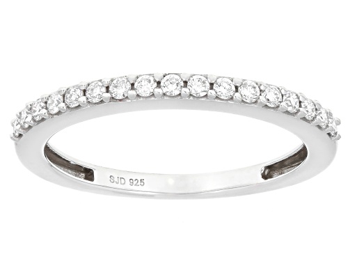 Prazana® Lab-Grown Diamonds 1.15ctw White Diamond Rhodium Over Silver Halo Ring Set of 2, G-H SI - Size 8