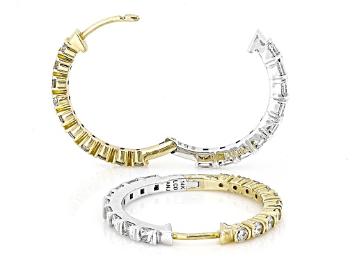 Prazana® Lab-Grown Diamonds 1.60ctw Diamond Reversible 14K 2-Tone Gold Hoop Earrings, F SI