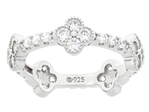 Lisa Mason For Bella Luce® 2.44ctw White Diamond Simulant Platinum Over Silver Clover Ring Set - Size 7