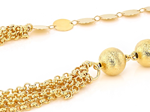 Moda Al Massimo® 18k Yellow Gold Over Bronze Multi-Link Multi-Row 37