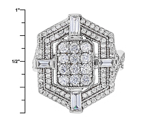 Michael O' Connor For Bella Luce® Diamond Simulant Rhodium Over Sterling & Eterno™ Rose Ring - Size 7
