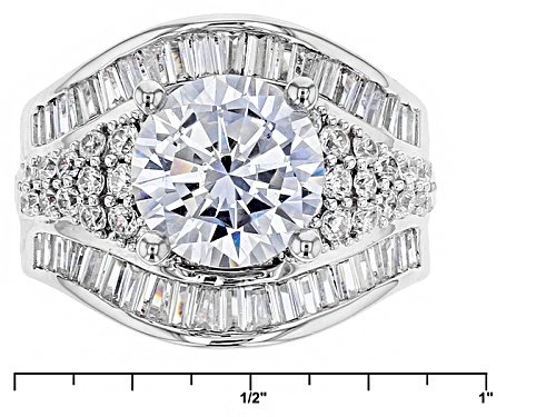 Michael O' Connor For Bella Luce® Diamond Simulant Rhodium Over Sterling & Eterno™ Rose Ring - Size 12