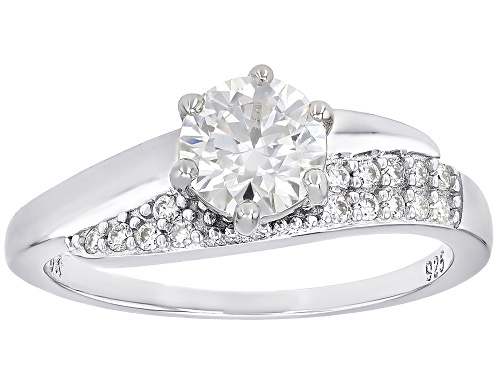 MOISSANITE FIRE® 1.16CTW DEW ROUND BRILLIANT PLATINEVE® RING AND BAND - Size 6
