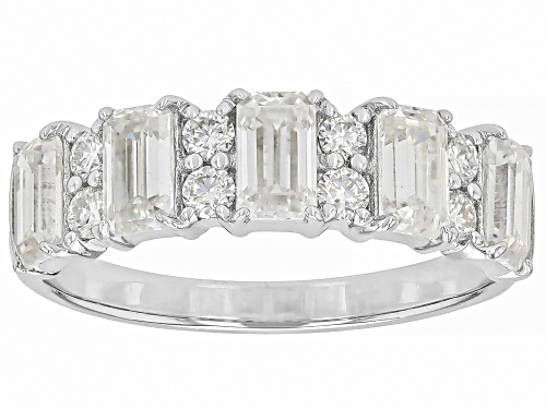 MOISSANITE FIRE® 1.95CTW DEW EMERALD CUT AND ROUND PLATINEVE® SET OF 2 RINGS - Size 9