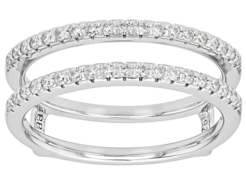 MOISSANITE FIRE® 1.44CTW DEW OVAL AND ROUND BRILLIANT PLATINEVE® RING WITH GUARD - Size 8