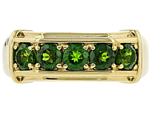 1.25ctw Round Chrome Diopside 18k Yellow Gold Over Sterling Silver Men's Wedding Band Ring - Size 9