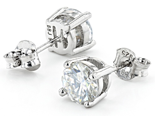 MOISSANITE(R) 4.00CTW DEW ROUND PLATINEVE(R)  SET OF 2 EARRINGS 2.00CTW EACH