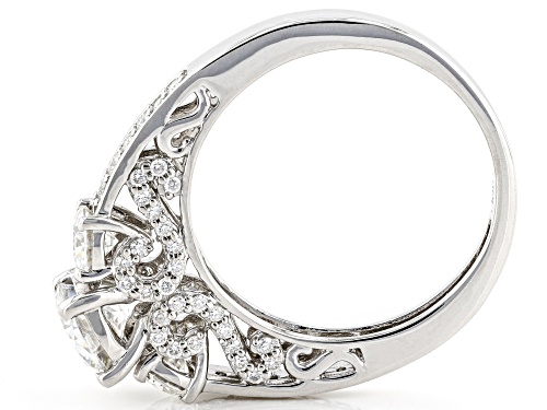 MOISSANITE FIRE(R) 1.90CTW DEW ROUND PLATINEVE(R) RING - Size 8