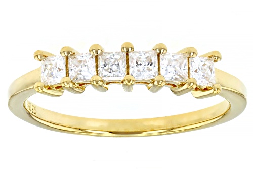 MOISSANITE FIRE(R) 1.20CTW DEW PLATINEVE(R) & 14K YELLOW GOLD OVER SILVER RING SET OF 2 BANDS - Size 5