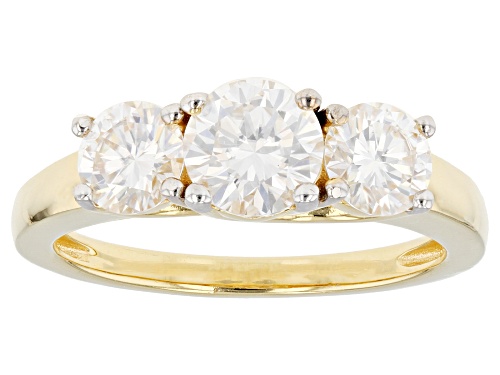 MOISSANITE FIRE(R) 2.60CTW DEW 14K YELLOW GOLD OVER SILVER RING WITH PENDANT & CHAIN SET