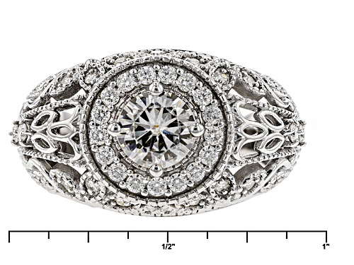 Moissanite Fire® 1.54ctw Diamond Equivalent Weight Round Platineve™ Ring - Size 8