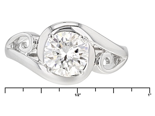 Moissanite Fire® 1.50ct Diamond Equivalent Weight Round Platineve™ Ring - Size 8
